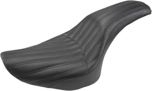 SADDLEMEN 808-07B-047K Knuckle 2-Up Seat - Black Ribbed FLH/FLT '08-'24