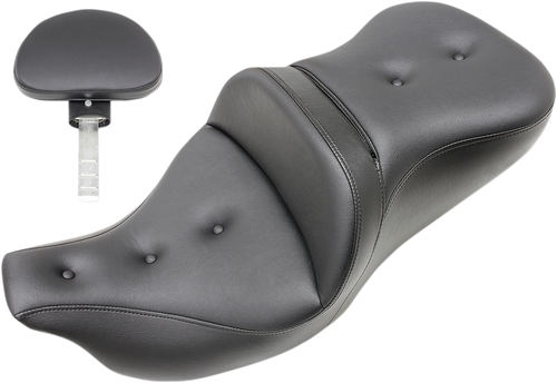 SADDLEMEN 808-07B-181TBR Roadsofa™ Trike Seat - Pillow Top with Backrest Black FLH/FLT '09-'24