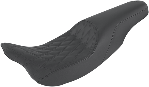 SADDLEMEN 808-07B-149 Profiler™ Lattice Stitch Seat - Front Lattice/Rear Smooth Black FL '08-'24