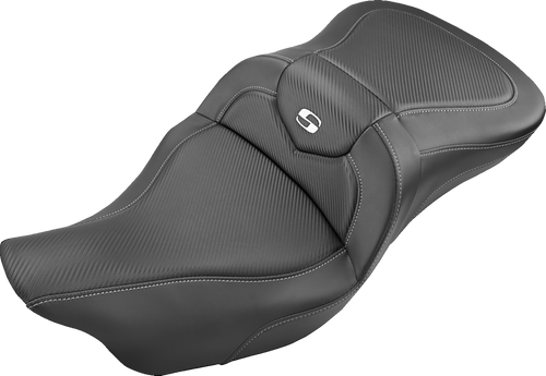 SADDLEMEN 808-07B-185T Roadsofa™ Trike Seat - Carbon Fiber without Backrest Black FL '09-'24