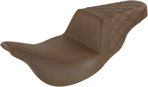 SADDLEMEN 808-07B-173BREX Extended Reach Step-Up Seats - Extended Reach Rear Lattice Stitch Brown FL '08-'24