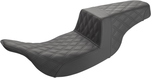 SADDLEMEN 897-07-175 Step-Up Seat — Full Lattice Stitch - Full Lattice Stitch Black
