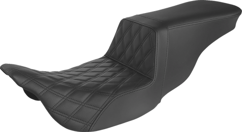 SADDLEMEN 808-07B-192 Tour Step-Up Seat - Front Lattice Stitch Black FL '08-'24