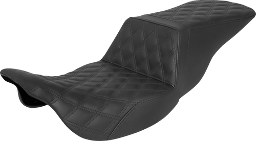 SADDLEMEN 808-07B-195 Tour Step-Up Seat - Full Lattice Stitch Black FL '08-'24