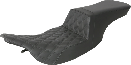 SADDLEMEN 897-07-192 Tour Step-Up Seat - Front Lattice Stitch Black FL '97-'07