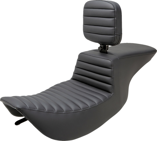 SADDLEMEN 897-06-191BR Tour Step-Up Seat - Rider Backrest Tuck-n-Roll FLHR/FLHX '97-'07