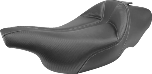 SADDLEMEN 897-07-0042 Dominator Solo Seat - w/o Backrest Black w/ Gray Stitching FLHT/FLTR '97-'07