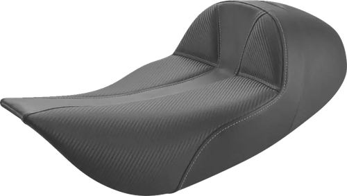 SADDLEMEN 897-06-0042 Dominator Solo Seat - Extended Reach w/o Backrest Black w/ Gray Stitching FLHR/FLHX '97-'07
