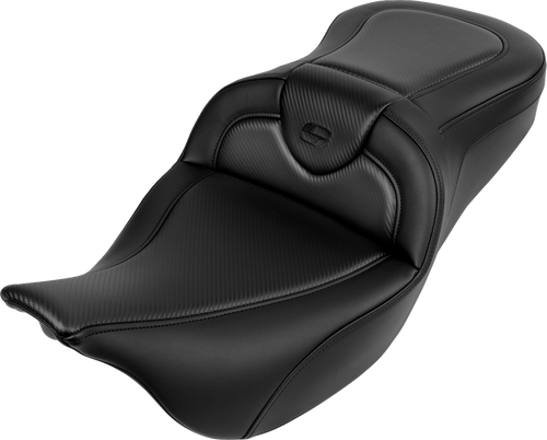 SADDLEMEN 808-07B-18500 Roadsofa™ Standard Reach Seat - without Backrest Carbon Fiber Black Stitch 'FL '08-'19