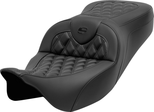 SADDLEMEN 808-07B-20600 Roadsofa™ Seat - without Backrest Lattice Stitch Carbon Fiber FL '08-'23