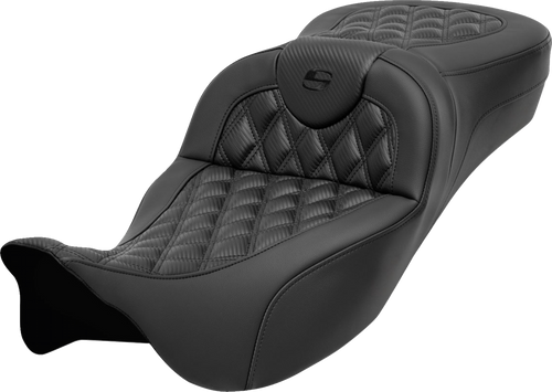 SADDLEMEN 808-07B-20700 Roadsofa™ Seat - without Backrest Lattice Stitch Carbon Fiber FL '08-'24