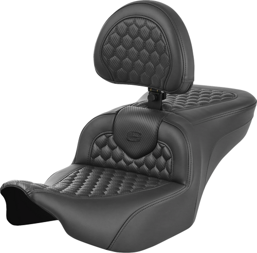 SADDLEMEN 823-07-189B0 Honeycomb Roadsofa™ Seat - with Backrest Honeycomb FLTR/FLHX '23-'24