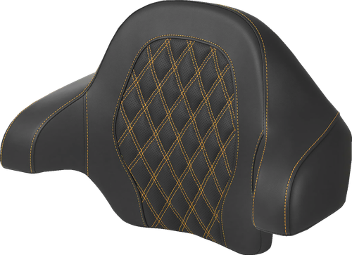 SADDLEMEN 814-07-18407 Tour Pak® Backrest Pad - Lattice Stitch Gold Stitch FL '14-'24