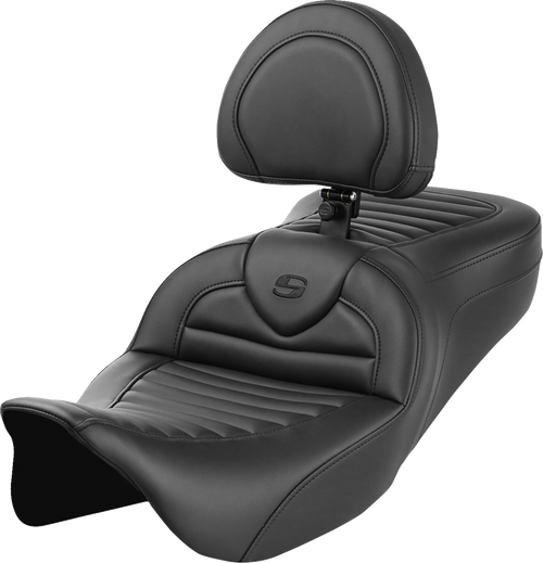 SADDLEMEN 808-07B-202B0 Roadsofa™ TR Seats - with Backrest Tuck-n-Roll FL '08-'23
