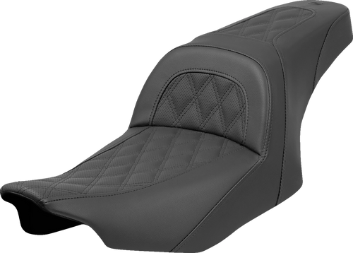 SADDLEMEN 823-07-162 Slim Seat - Lattice Stitch FLT/FLH '23-'24