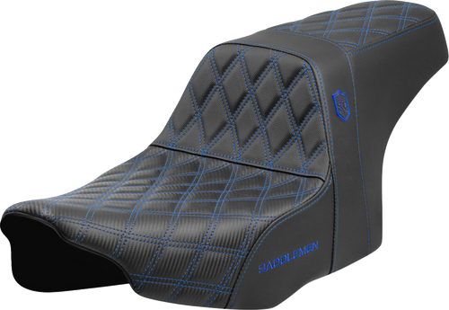 SADDLEMEN SC82307D1 Pro Series SDC Performance Grip Seat - Blue Stitching w/o Backrest FLT/FLH '23-'24