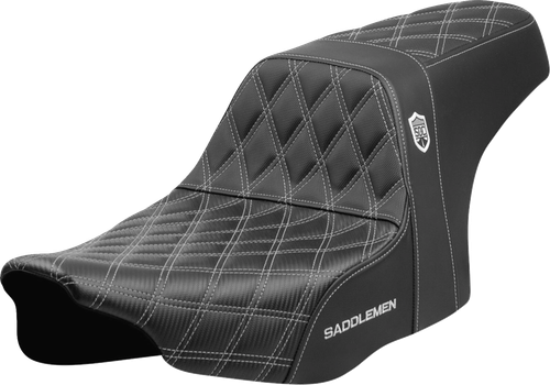 SADDLEMEN SC82307D5 Pro Series SDC Performance Grip Seat - Silver Stitching w/o Backrest FLT/FLH '23-'24