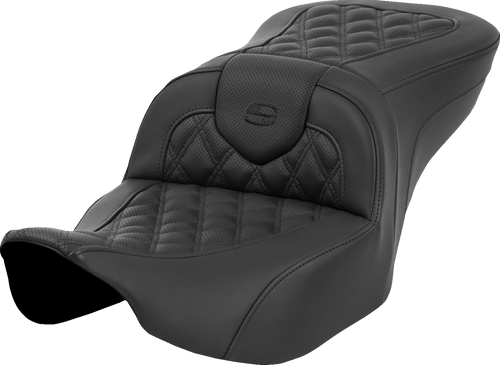 SADDLEMEN 823-07-182A0 Roadsofa™ Lattice Stitch Heated Seat - Lattice Stitch w/o Backrest FLT/FLH '23-'24