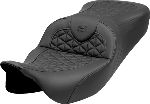 SADDLEMEN 808-07B-21000 RoadSofa™ Tri Gripper Seat - Standard Reach w/o Backrest FLH/FLT '08-'25