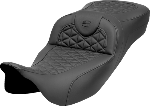 SADDLEMEN 808-07B-21100 Extended Reach RoadSofa™ Tri Gripper Seat - Extended Reach w/o Backrest FLH/FLT '08-'25