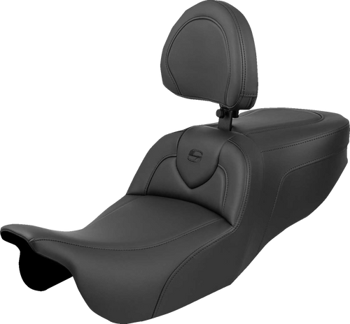 SADDLEMEN 815-07-187BR RoadSofa™ Seat - with Backrest Plain FLRT/FLTRT '15-'25