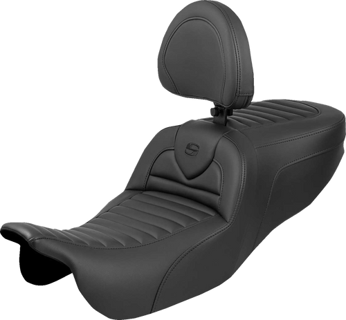 SADDLEMEN 815-07-202B0 RoadSofa™ Seat - with Backrest Tuck-n-Roll FLRT/FLTRT '15-'25