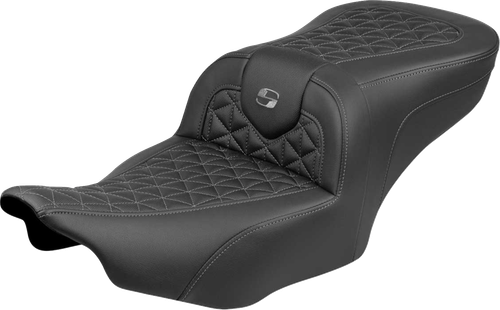 SADDLEMEN 823-07-21002 Roadsofa™ Standard Reach Seat - without Backrest Gray Stitch FLH/FLT '23-'25
