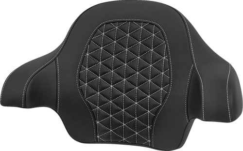 SADDLEMEN 814-07-21106 Tour-Pak® Passenger Pad - Tri-Gripper White Stitch FLH/FLT '14-'25