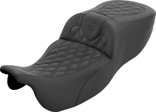 SADDLEMEN 815-07-184 Roadsofa™ Extended Reach Seat - without Backrest Lattice Stitch FLRT/FLTRT '15-'25