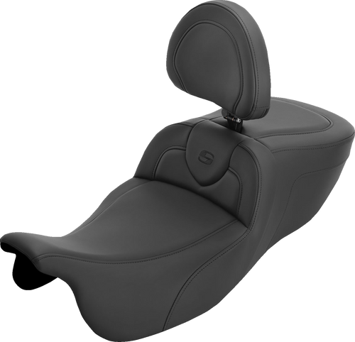 SADDLEMEN 815-07-188BR Roadsofa™ Extended Reach Seat - with Backrest Plain FLRT/FLTRT '15-'25