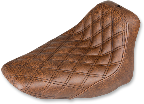 SADDLEMEN 806-15-002BLS Renegade™ Lattice Stitch Solo Seat - Lattice Stitched Brown FLST '06-'17