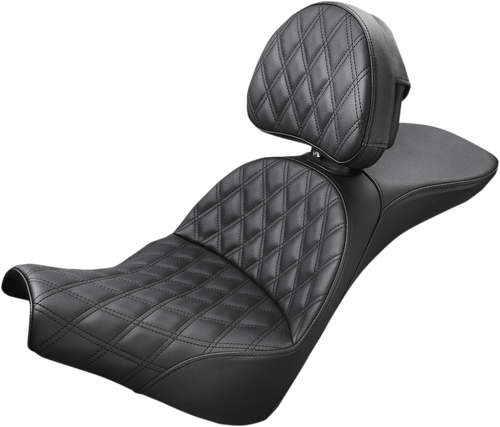 SADDLEMEN 818-30-030LS Explorer Lattice Stitch Seat - Lattice Stitched Backrest FXBB/FXST '18-'24
