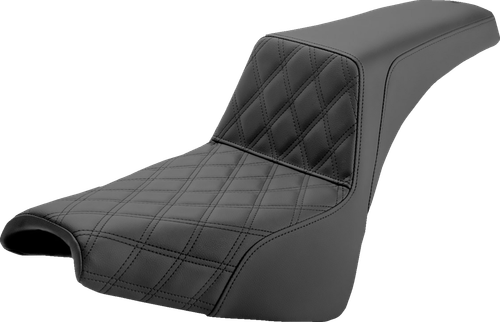 SADDLEMEN 818-30-172 Step-Up Seat — Front Lattice Stitch - Front Lattice Stitch Black FX '18-'24