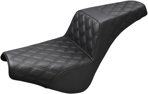 SADDLEMEN 813-27-173BR Step-Up Seat — Rear Lattice Stitch - Rear Lattice Stitch Brown FXSB