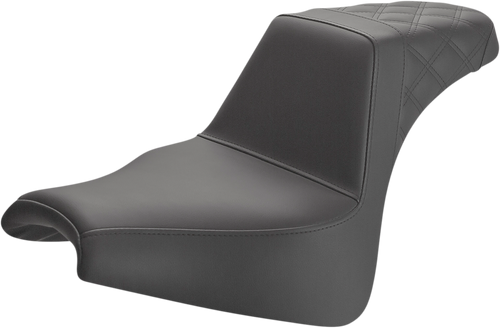 SADDLEMEN 818-28-173 Step-Up Seat — Rear Lattice Stitch - Rear Lattice Stitch Black FXFB