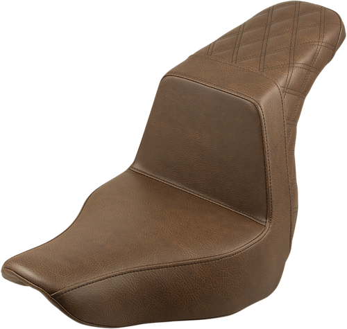 SADDLEMEN 818-29-173BR Step-Up Seat — Rear Lattice Stitch - Rear Lattice Stitch Brown
