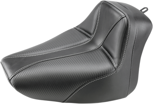 SADDLEMEN 800-01-0042 Dominator Solo Seat - w/o Backrest Black w/ Gray Stitching FLS/FXS '00-'06