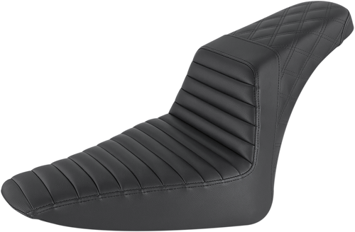 SADDLEMEN 812-26-176 Step-Up Seat — Front Tuck-n-Roll/Rear Lattice Stitch - Front Tuck-n-Roll/Rear Lattice Stitch Black