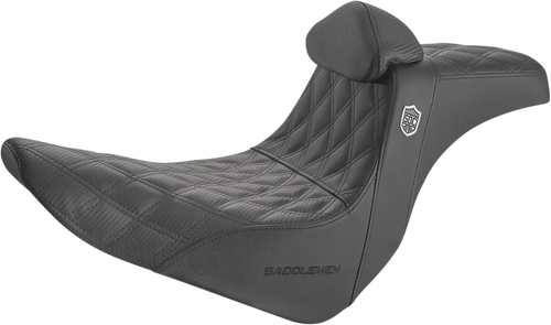 SADDLEMEN SC81829DB0 Pro Series SDC Performance Grip Seat - w/ Backrest Lattice Stitch/Lumbar Gripper FL/FX '18-'24
