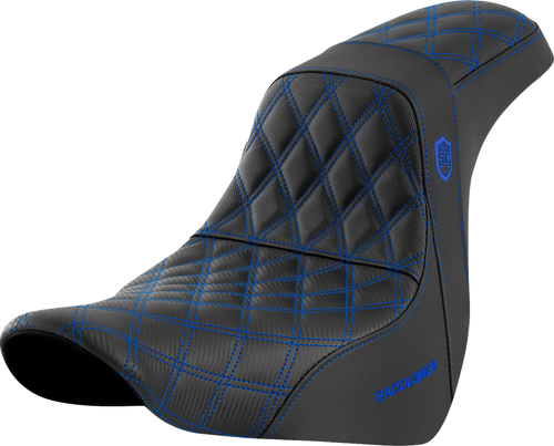 SADDLEMEN SC81829BLU Pro Series SDC Performance Grip Seat - w/o Backrest Blue Stitch FL/FX '18-'20