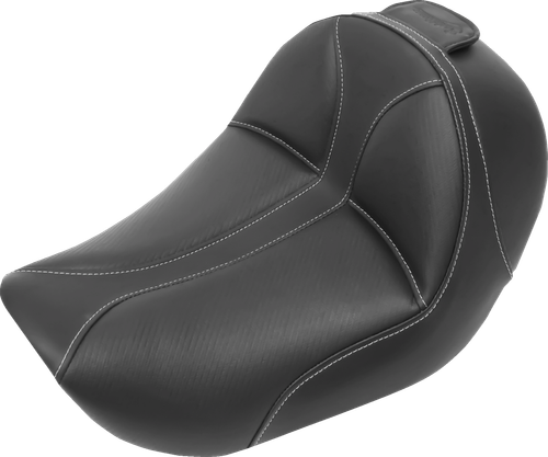 SADDLEMEN 806-04-0042 Dominator Solo Seat - w/o Backrest Black w/ Gray Stitching FL/FX '06-'17