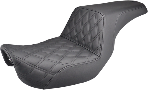 SADDLEMEN 806-04-172 Step-Up Seat — Front Lattice Stitch - Front Lattice Stitch Black Dyna