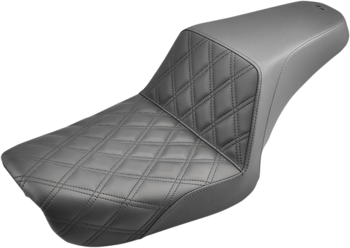 SADDLEMEN 804-04-172 Step-Up Seat — Front Lattice Stitch - Front Lattice Stitch Black Dyna