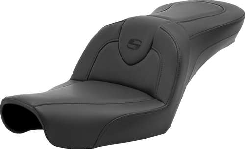 SADDLEMEN 896-04-187 Roadsofa™ Standard Reach Seat - without Backrest Black/Black Stitching FXD '96-'03