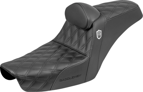SADDLEMEN SC89604DB0 Gripper Step-Up Seats - Gripper Black with Backrest FXD '96-'03