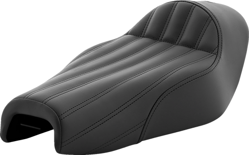 SADDLEMEN 807-03-0023 Knuckle Solo Seat - Ribbed Black XL '04-'20