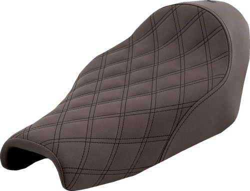 SADDLEMEN 807-11-002BLS Renegade™ Lattice Stitch Solo Seat - Lattice Stitched Brown XL '04-'22