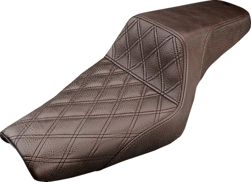 SADDLEMEN 807-03-172BR Step-Up Seat — Front Lattice Stitch - Front Lattice Stitch Brown XL