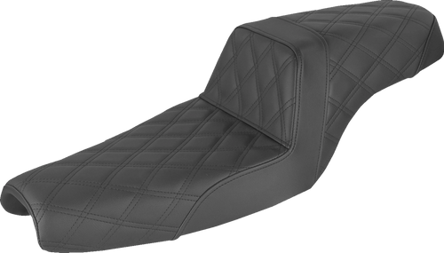 SADDLEMEN 807-11-175 Step-Up Seat — Full Lattice Stitch - Full Lattice Stitch Black XL