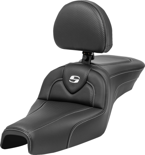 SADDLEMEN 807-03-185BR Roadsofa™ Standard Reach Seat - with Backrest Carbon Fiber XL '04-'22